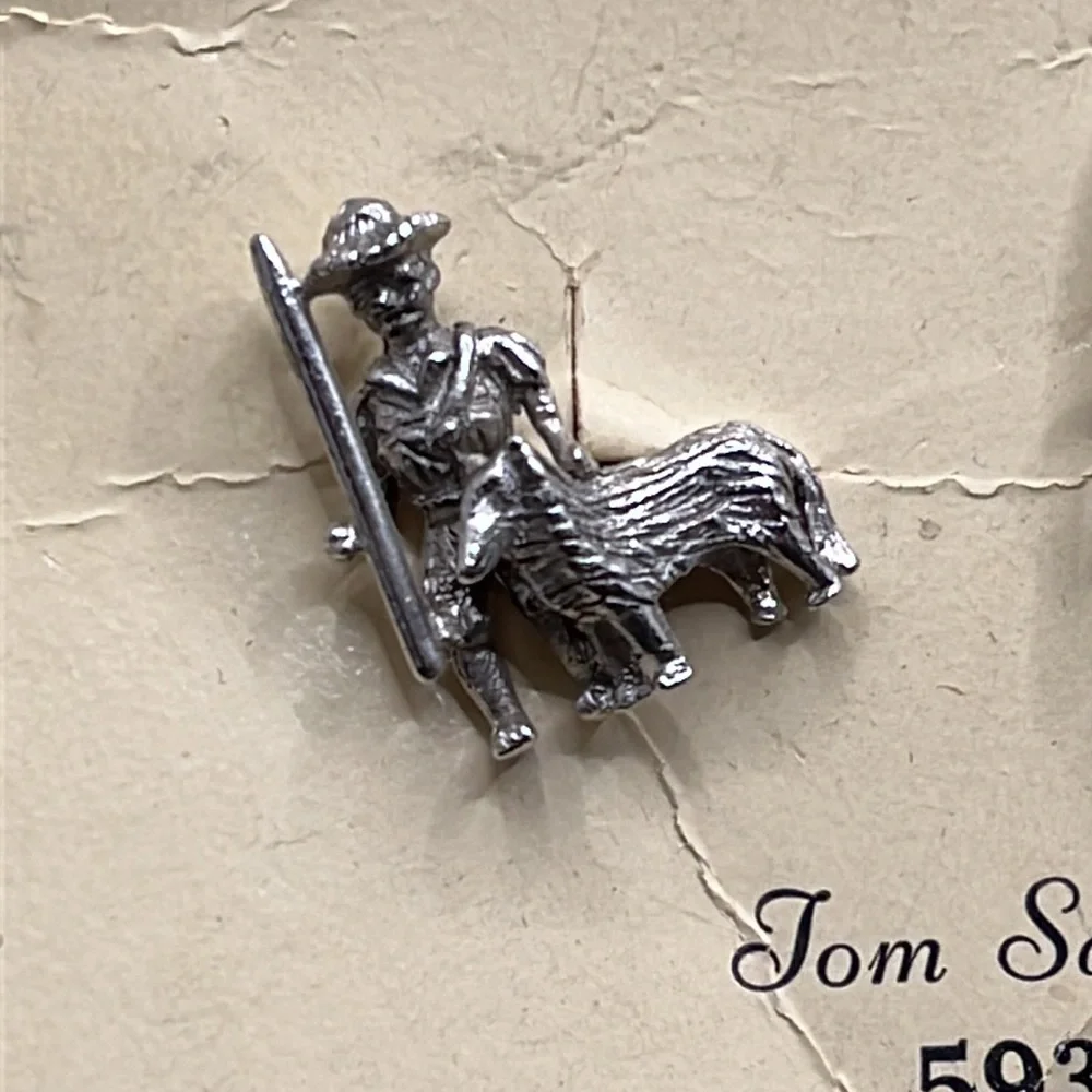 1959 vintage SARAH COVENTRY CUFFLINK-SET TOM SAWYER stainless steel